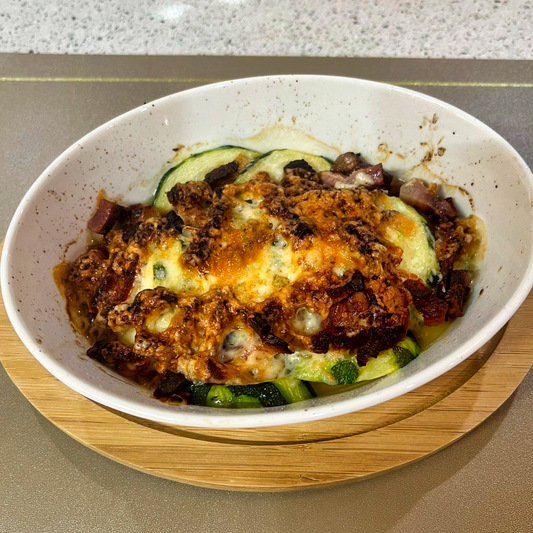 ズッキーニとベーコンのグラタン